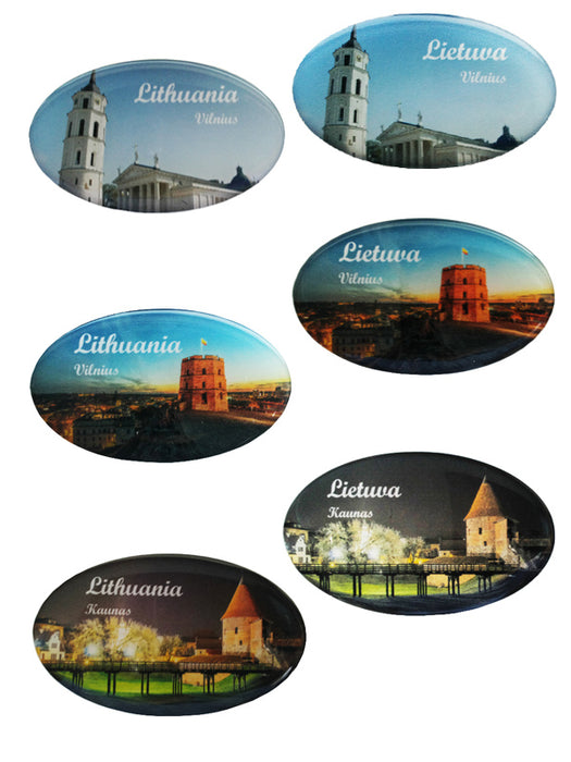 3D Plastic Sticker  Lithuania  small oval