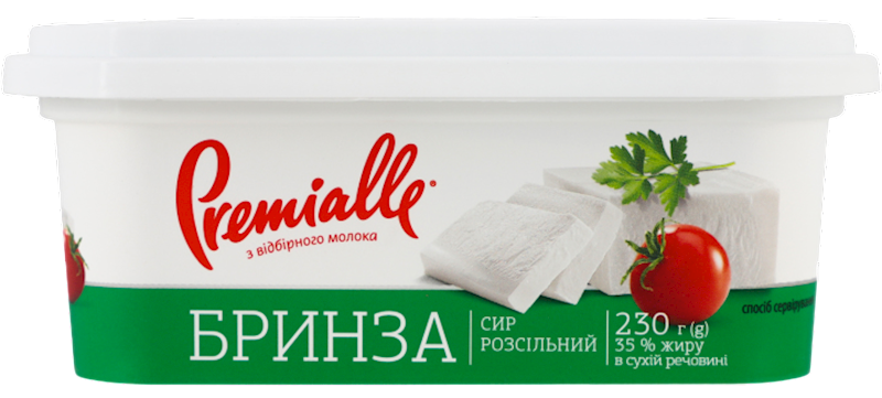 CHEESE BRYNZA 35%, PREMIALLE UKRAINE, 230G