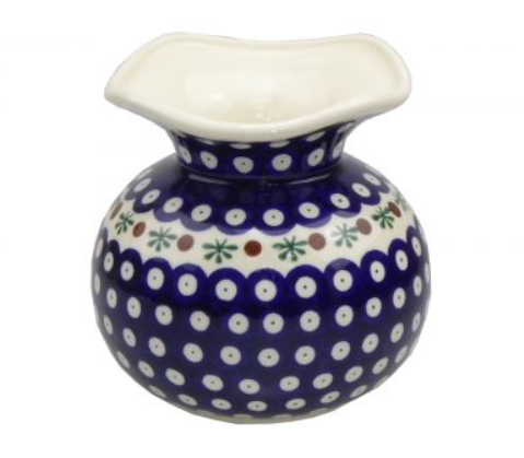 Bolesławiec pottery, VASE,WAZON,WZ103,GRANATOWA PLUS,NAVY BLUE PLUS