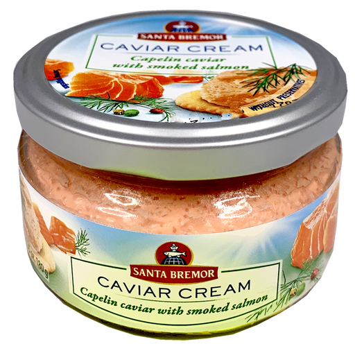 CAPELIN CAVIAR CREAM WITH SMOKED SALMON, SANTA BREMOR 180g