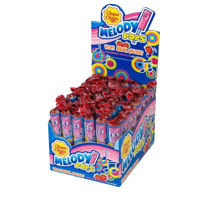 CHUPA CHUPS MELODY POPS STRAWBERRY, LOLLIPOPS