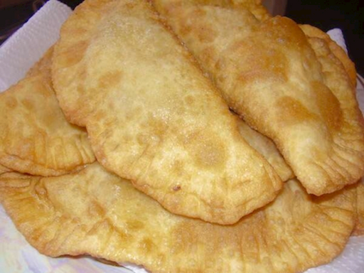 Fried chebureki seasoned beef and pork calzone