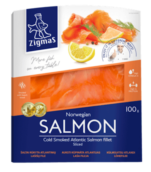 ZIGMAS, COLD SMOKED SLICES SALMON FILLET 100G