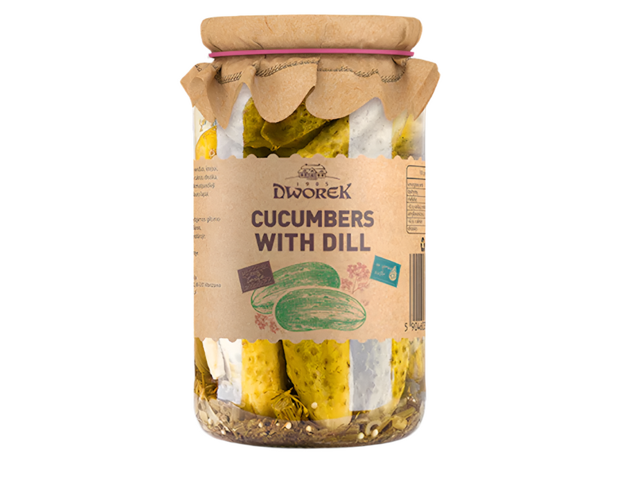 DWOREK PICKLES W/DILL MARINATED 900G