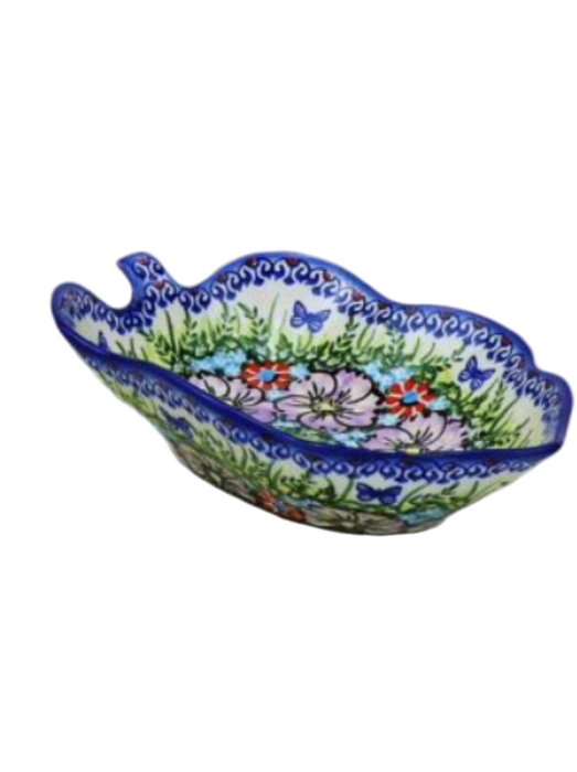 Bolesławiec pottery, DISH LEAF, SALATERKA LISC, SLI101 Agnieszka Oleksiak