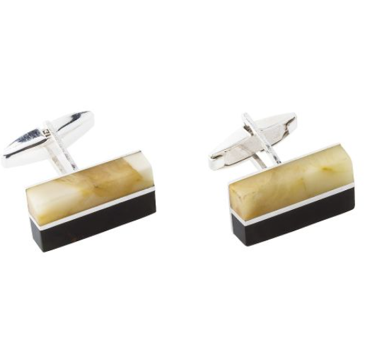 Exquisite Cherry and Milk Amber Cufflinks Horizontal