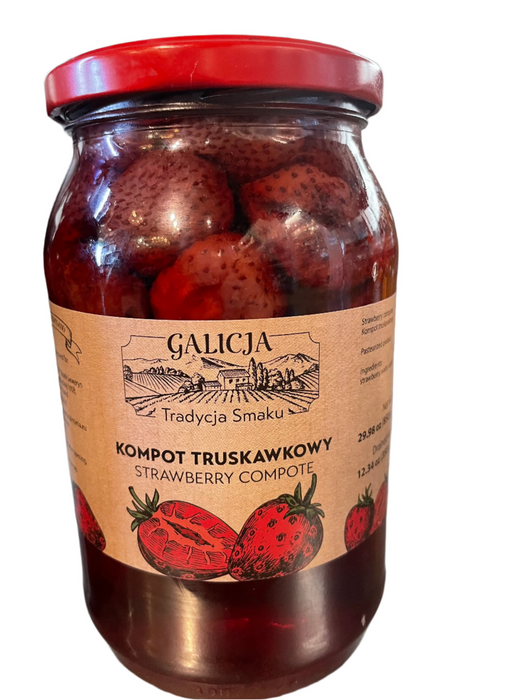 KOMPOT TRUSKAWKOWY,COMPOTE WITH STRAWBERRY, GALICJA 850G