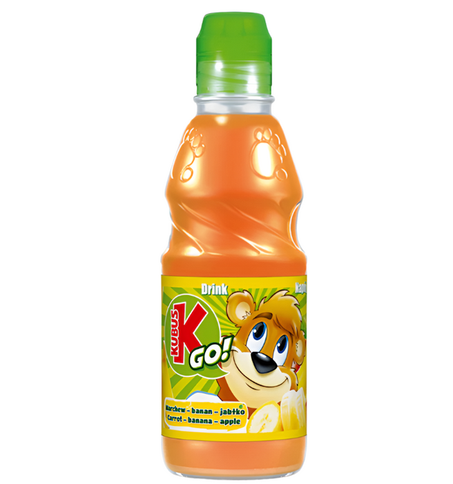 KUBUS GO CARROT-BANANA DRINK, NAPOJ MARCHWIOWO-BANANOWY, 10.14 OZ