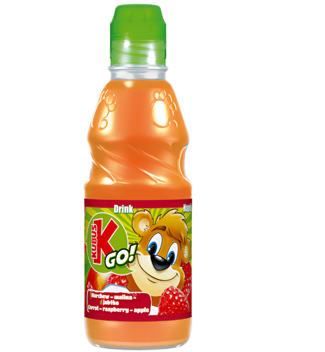 KUBUS GO CARROT-RASPBERRY DRINK, NAPOJ MARCHWIOWO-MALINOWY, 10.14 OZ