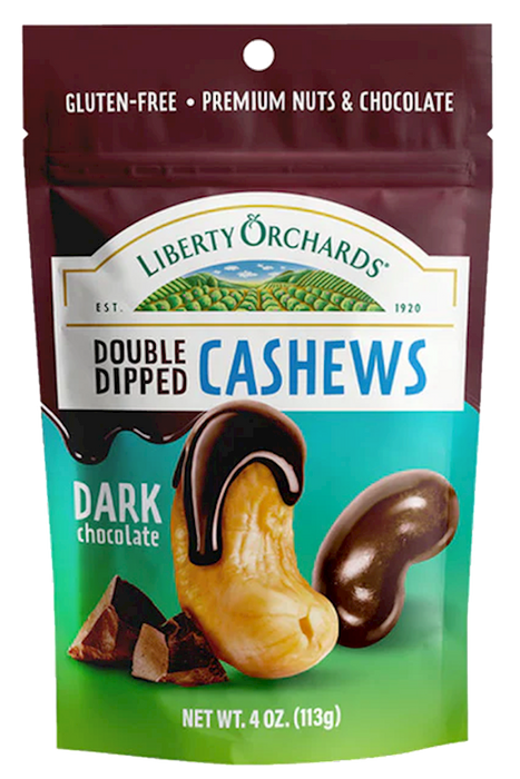 LIBERTY ORCHARDS Cashews Glazed with Dark Chocolate, Gluten Free