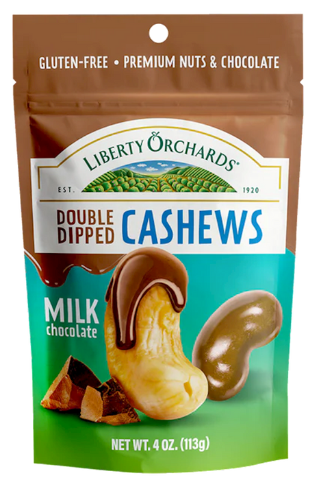 LIBERTY ORCHARDS Cashews Glazed with Milk Chocolate, Gluten Free