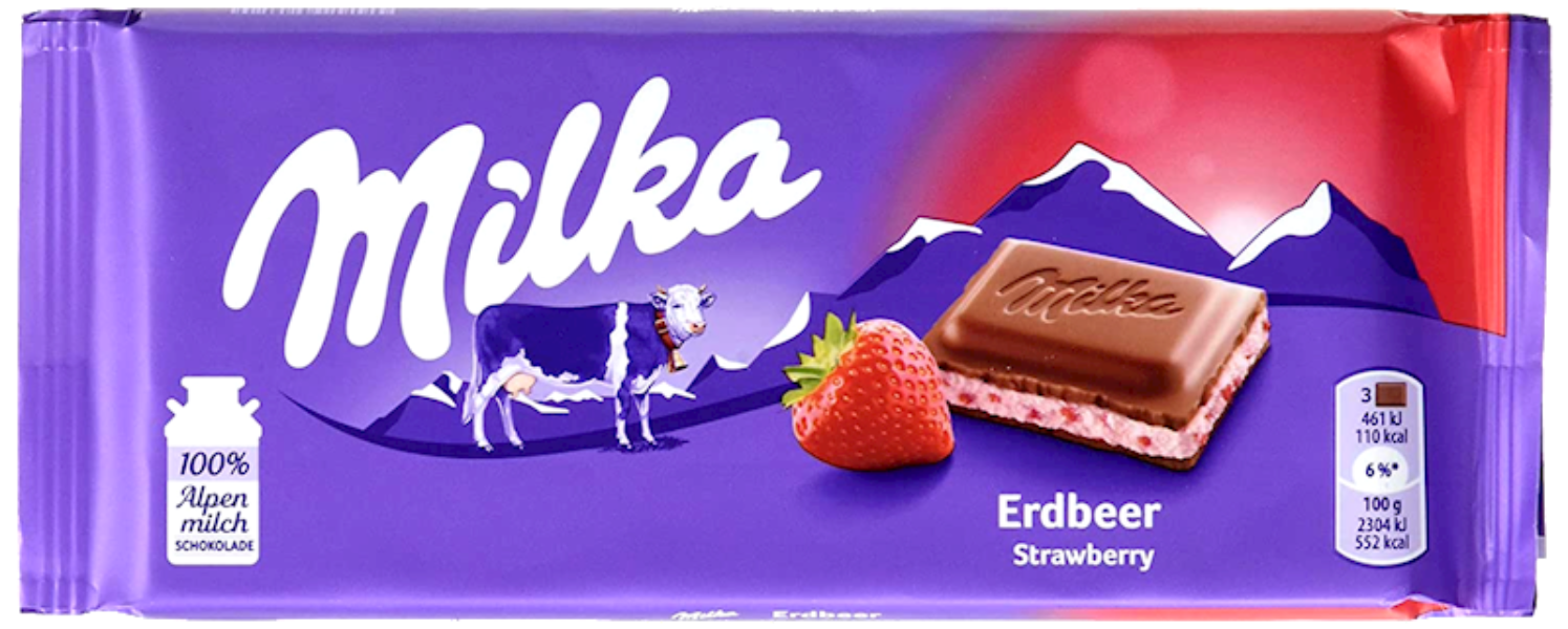 MILKA Milk Chocolate Bar with Strawberries