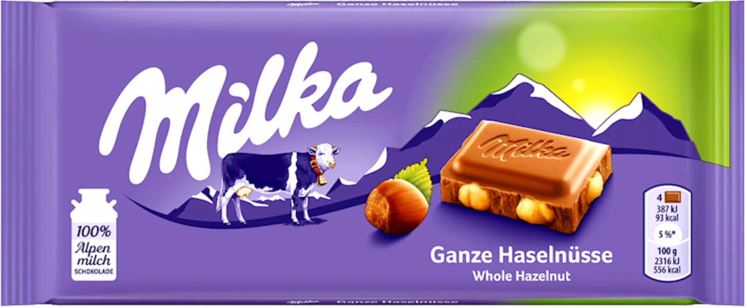 MILKA Milk Chocolate Bar with Whole Hazelnuts