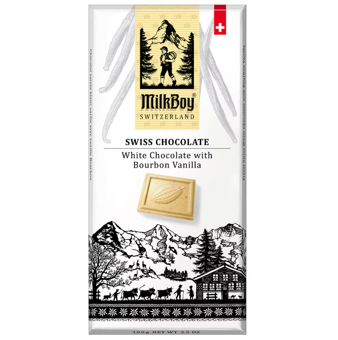 Milkboy White Chocolate With Bourbon Vanilla Bar, Gluten Free