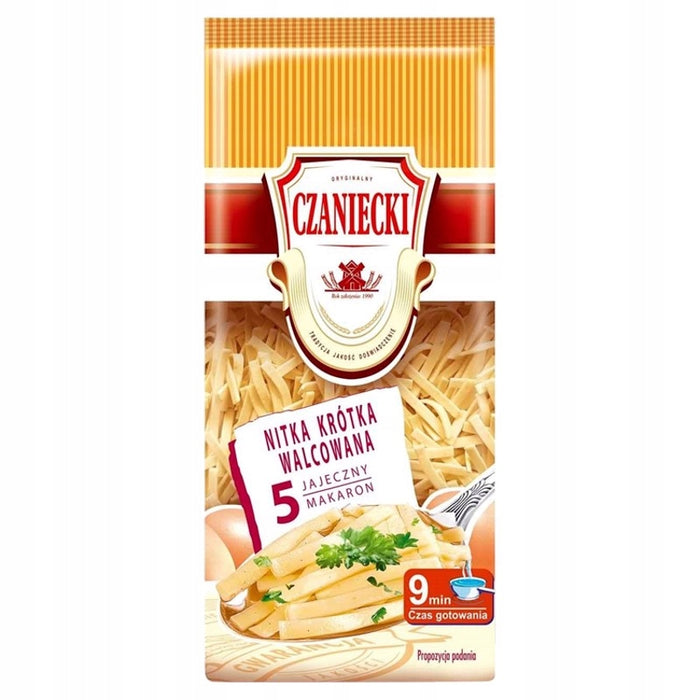 Czaniecki nitka krotka 5-egg pasta, rolled thread, 250 g