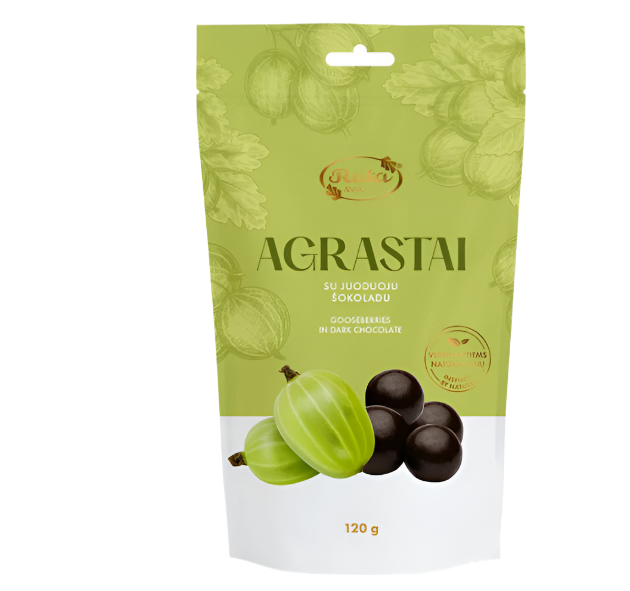 RUTA Goosberries in dark chocolate/120 g.