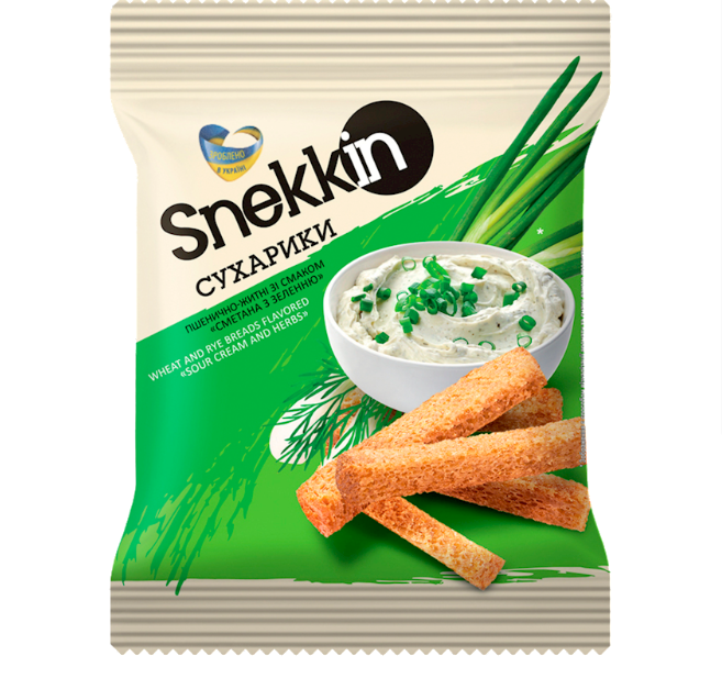 SNEKKIN Bread Rusks "Sour Cream & Herbs" Flavored