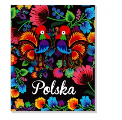 Mini 3D Notebook with magnet Polska folk black