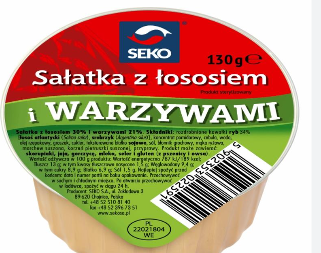 SALATKA Z LOSOSIEM I WARZYWAMI,SEKO,SALMON SALAD WITH VEGETABLES