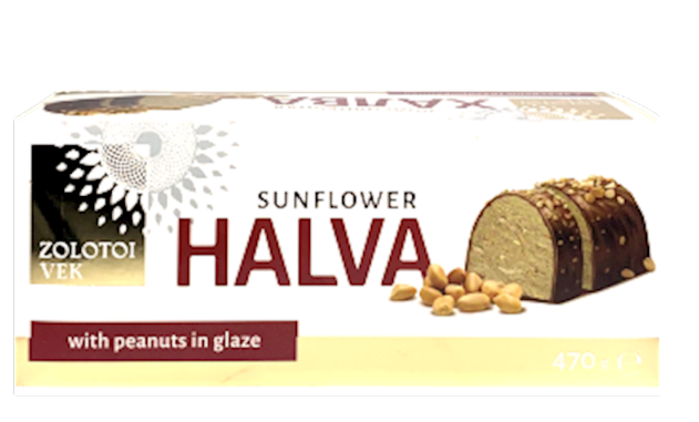 ZOLOTOY VEK HALVA SUNFLOWER WITH PEANUTS IN CHOCOLATE GLAZE