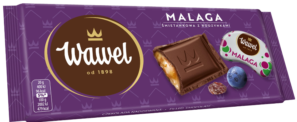 CZEKOLADA MALAGA, WAWEL, MALAGA CHOCOLATE BAR