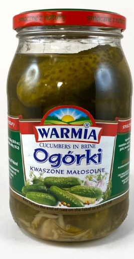 Ogorki KWASZONE MALOSOLNE 900G, WARMIA, CUCUMBERS IN BRINE