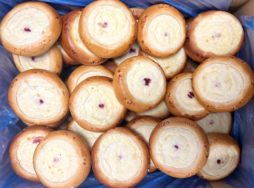 Coffee Bread Vatrushka With Curd and Cowberry Filling