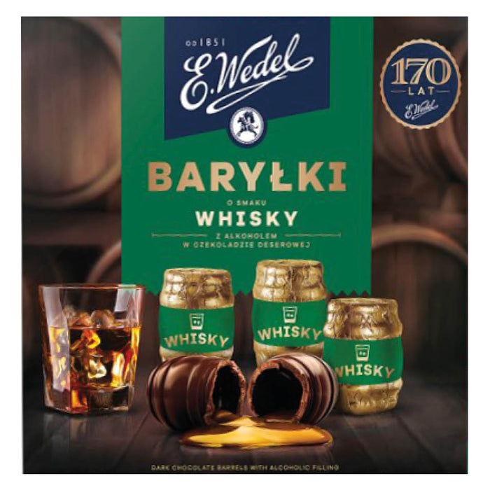 WEDEL WHISKEY FLAVOR CHOCOLATE BARREL WITH ALCOHOL  200 G