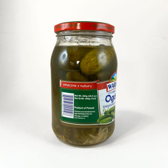 Ogorki KWASZONE MALOSOLNE 900G, WARMIA, CUCUMBERS IN BRINE