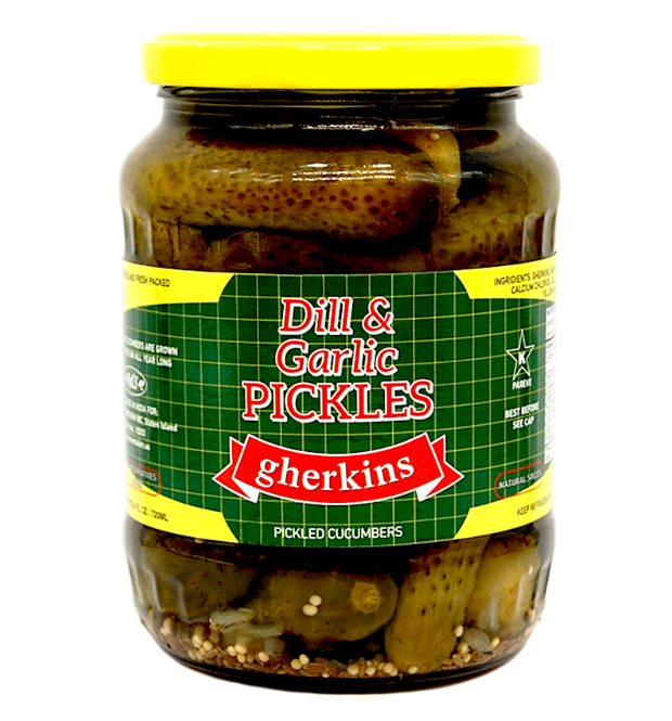 R & S Cornichons "Gherkins" with Dill & Garlic, 720g